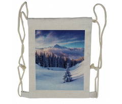 Mountain Peaks Snowy Drawstring Backpack