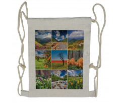 Springtime Countryside Drawstring Backpack