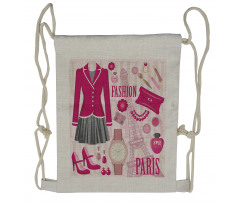 Fashion in Paris Dresses Drawstring Backpack