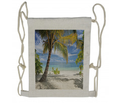 Palm Trees Coastline Drawstring Backpack