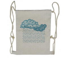 Rain Cloud Sketch Fall Drawstring Backpack