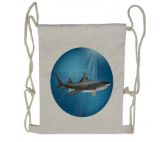 Shark Underwater Hunter Drawstring Backpack