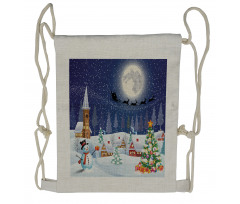 Winter Landscape Drawstring Backpack