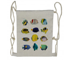 Collage of Sea Animals Drawstring Backpack