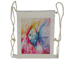 Watercolor Abstract Art Drawstring Backpack