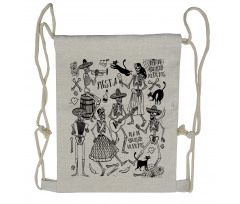 Dancing Skeletons Drawstring Backpack