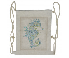 Greek Seahorse Mythological Drawstring Backpack