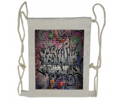 Graffiti Grunge Wall Art Drawstring Backpack