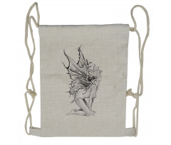 Pencil Drawing Angels Drawstring Backpack