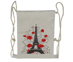 Romantic Paris Art Drawstring Backpack