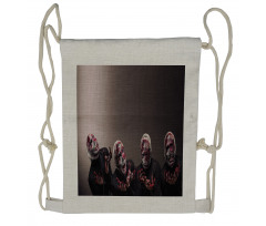 Screaming Scary Zombies Drawstring Backpack