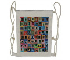 Mediterranean Village Drawstring Backpack