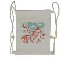 Sketch Chinese Drawstring Backpack