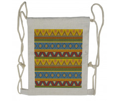 Folk Motif Mexican Sun Drawstring Backpack