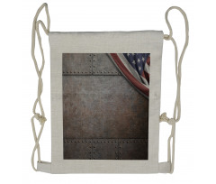 USA Iron Armor Plaque Drawstring Backpack