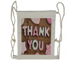 Rustic Cookie Letters Drawstring Backpack