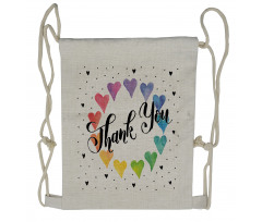 Thank You Words Color Drawstring Backpack