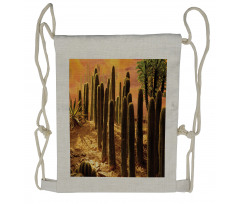 Sunset in Wild Desert Drawstring Backpack