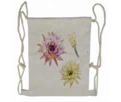 Watercolored Flowers Drawstring Backpack