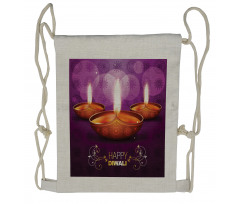 Diwali Asia Drawstring Backpack