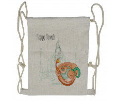 Sketchy Diwali Drawstring Backpack