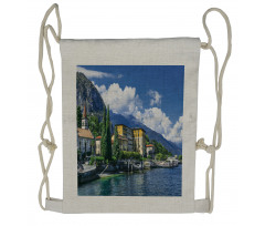 Landscape of Lake Como Drawstring Backpack