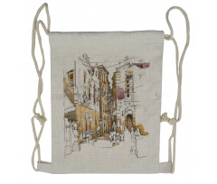 Street Town Sketch Drawstring Backpack