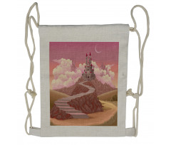 Hill Sunset Castle Drawstring Backpack