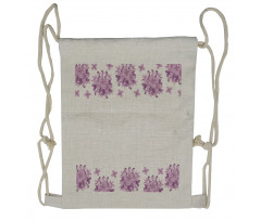 Romantic Lilac Garden Drawstring Backpack