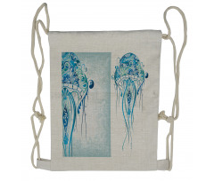 Ocean Jellyfish Paisley Drawstring Backpack