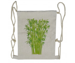 Bamboo Stems with Leaves Drawstring Backpack