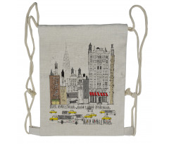 Busy City Traffic Jam Drawstring Backpack