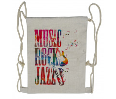 Rock Jazz Lettering Drawstring Backpack