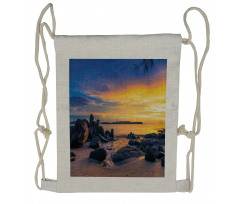 Horizon Sky Beach View Drawstring Backpack