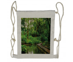 Wild Exotic Forest Pier Drawstring Backpack