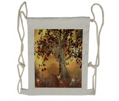 Tree Earthy Color Tones Drawstring Backpack