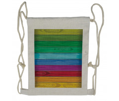 Colorful Wood Stripes Drawstring Backpack