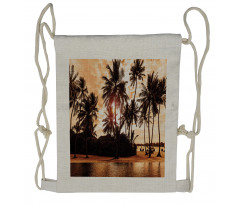Ocean Sea Love Palms Drawstring Backpack