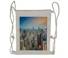 Aerial View New York City Drawstring Backpack