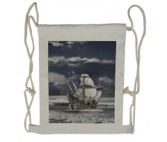 Caribbean Pirates Ship Drawstring Backpack