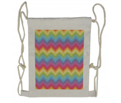 Colorful Vivid Chevron Drawstring Backpack