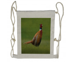 Pheasant Long Tail Meadow Drawstring Backpack