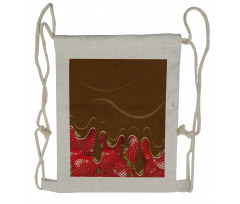 Strawberries Chocolate Drawstring Backpack