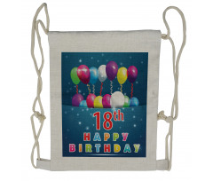 18 Birthday Balloons Drawstring Backpack