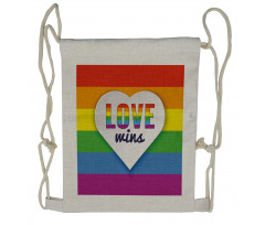 LGBT Pride Love Wins Drawstring Backpack