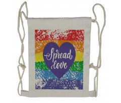 Spread Love Heart Drawstring Backpack