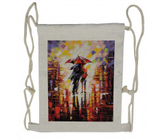 Romantic Painting Couple Drawstring Backpack