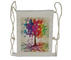 Colorful Spring Tree Drawstring Backpack