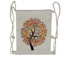 Spring Season Tree Leaves Drawstring Backpack