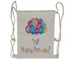 Balloon Bouquet Hearts Drawstring Backpack